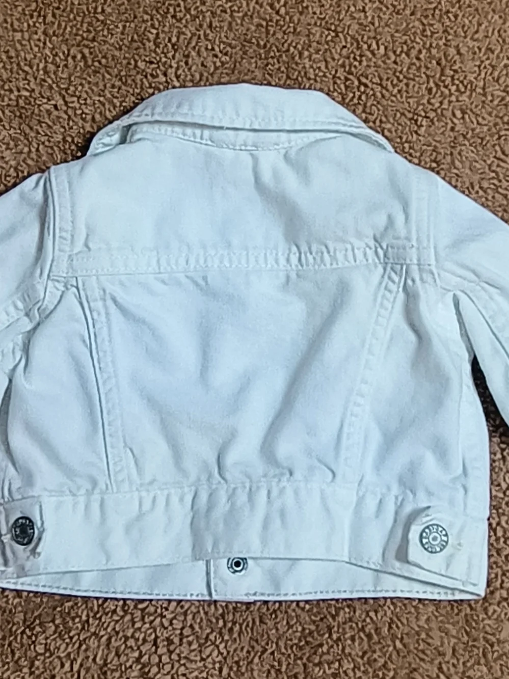 Cotton denim jacket, Baby Gap white jean jacket, toddler size 0/6 months